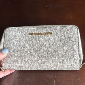 Michael Kors Gold Clutch with Signature Design